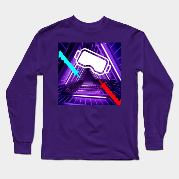 VR Beat Saber Long Sleeve T-Shirt by BigHeaterDesigns